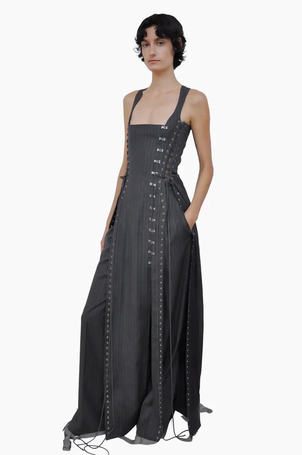 Majesty Wool Flanelle Long Panelled Dress