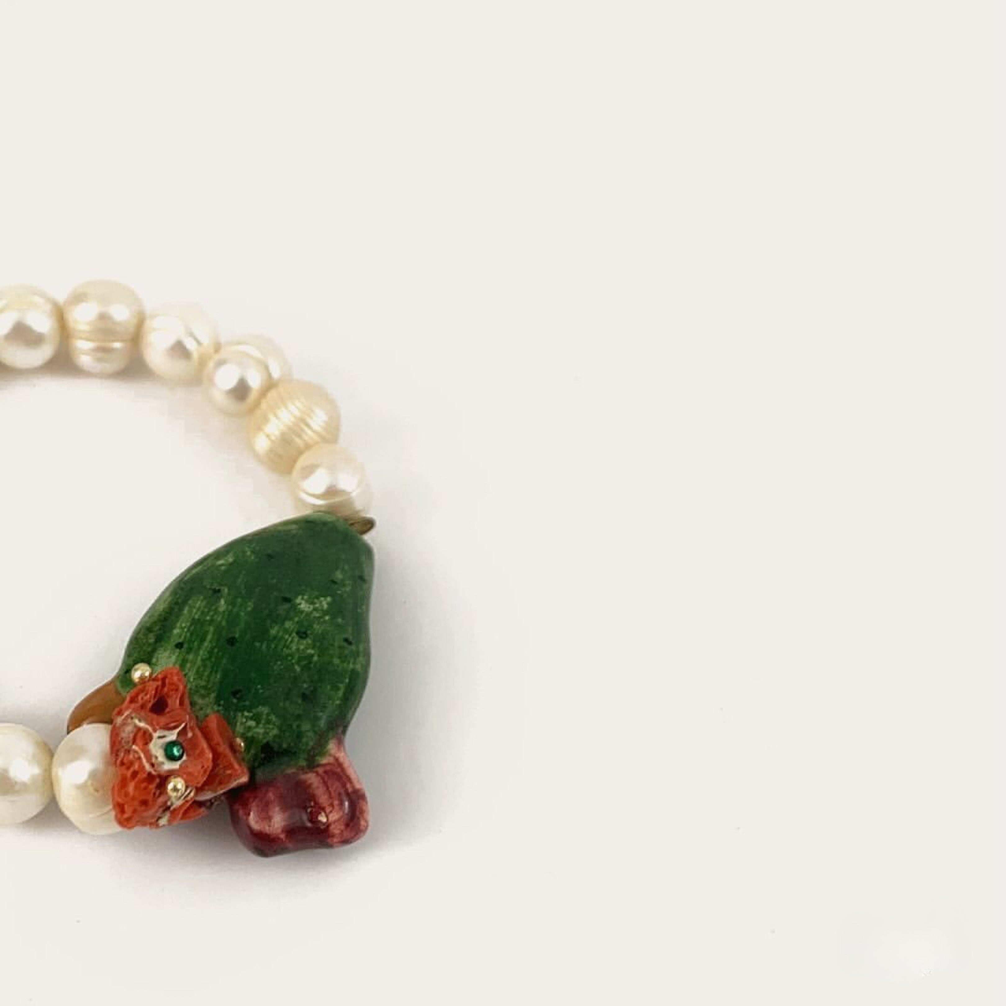 Ceramic and Pearl Cactus Bracelet