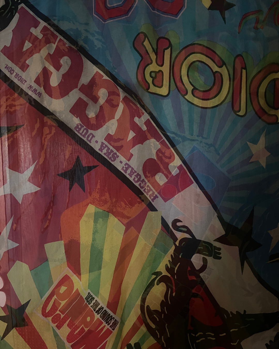 Vintage Christian Dior Rasta Mania Silk Scarf by John Galliano 2004