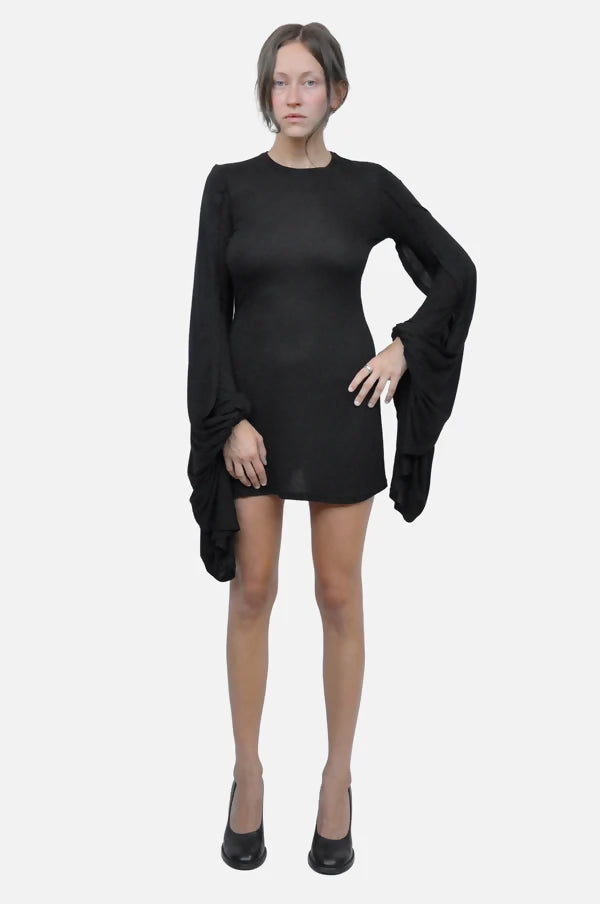 Flight Sleeve Draped Mini Dress