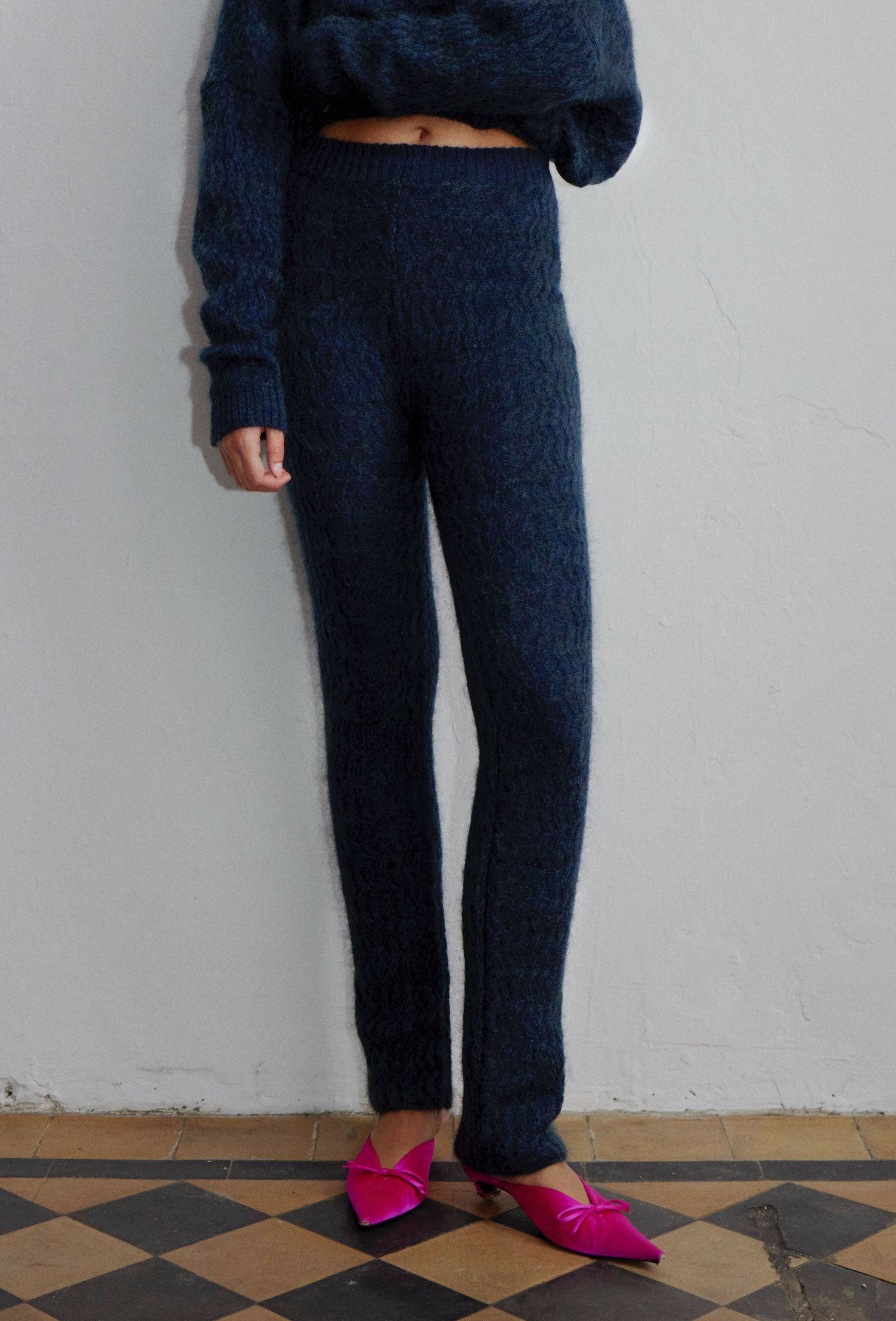 mohair pants green