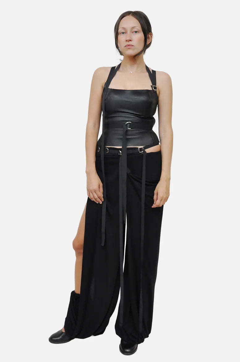 Strapped Leather Tank Top