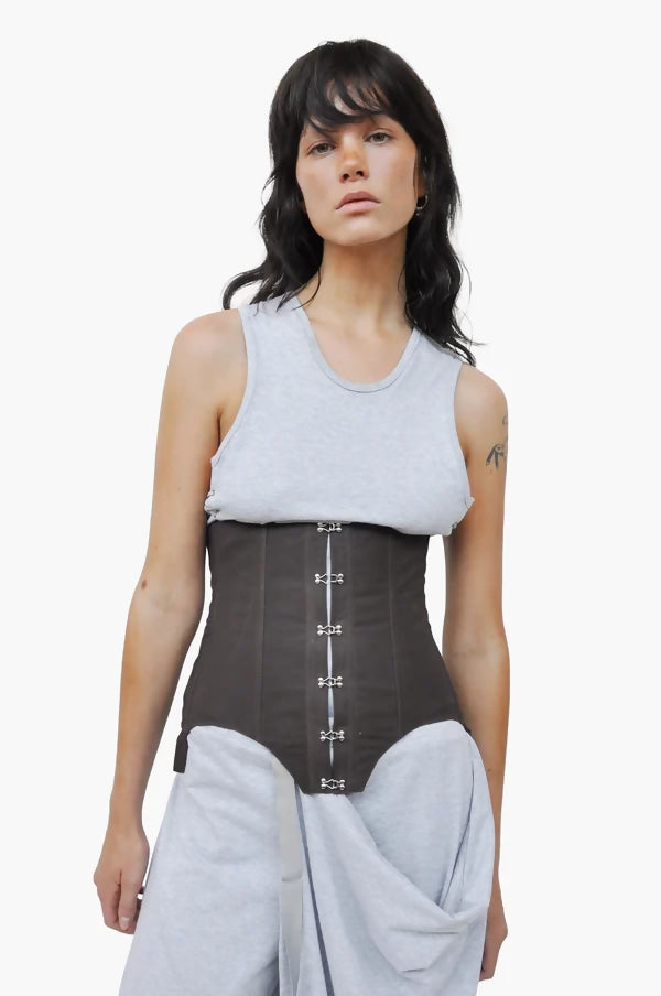 Wax Cotton Under Bust Corset