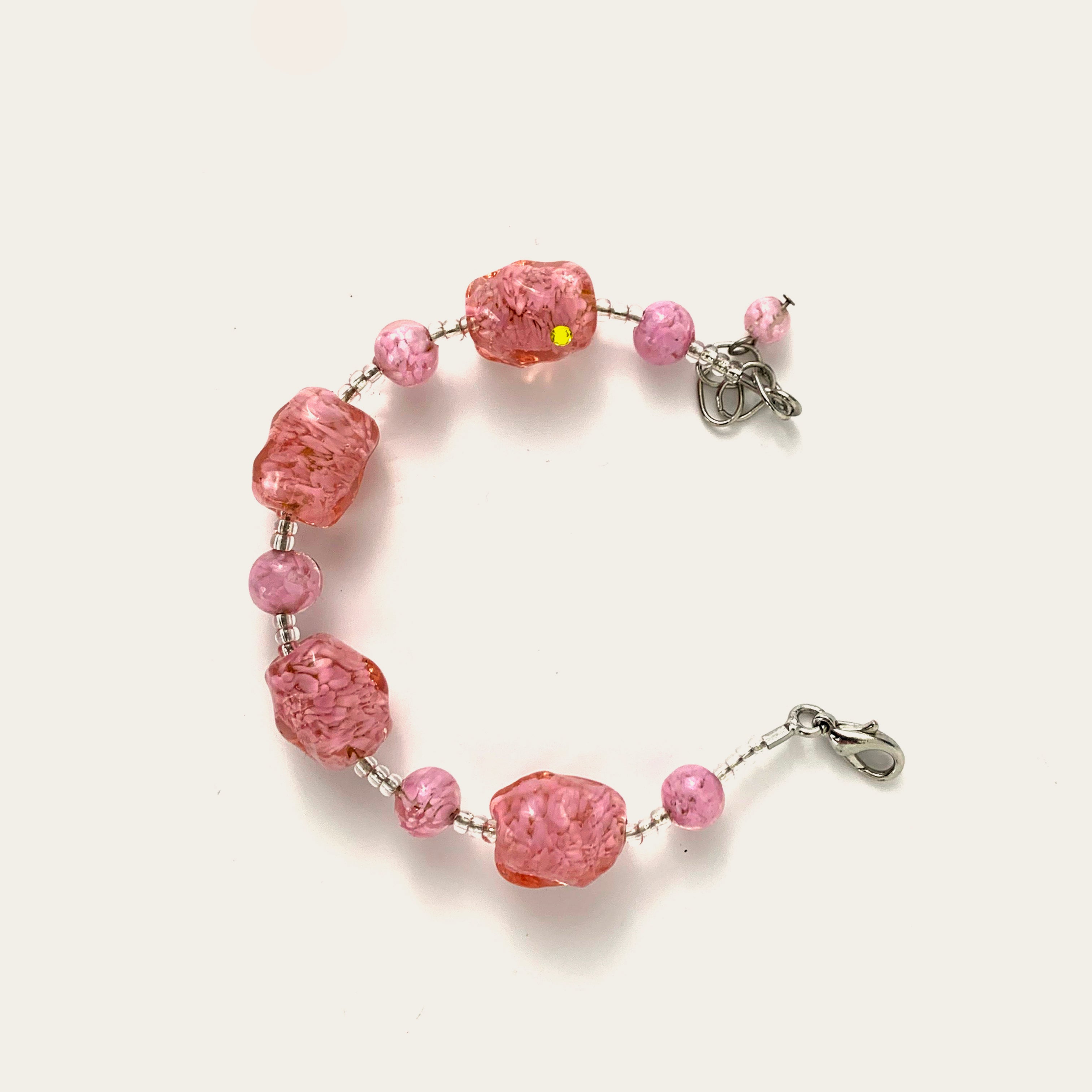 MURANO Pink Glass Pearl Bracelet