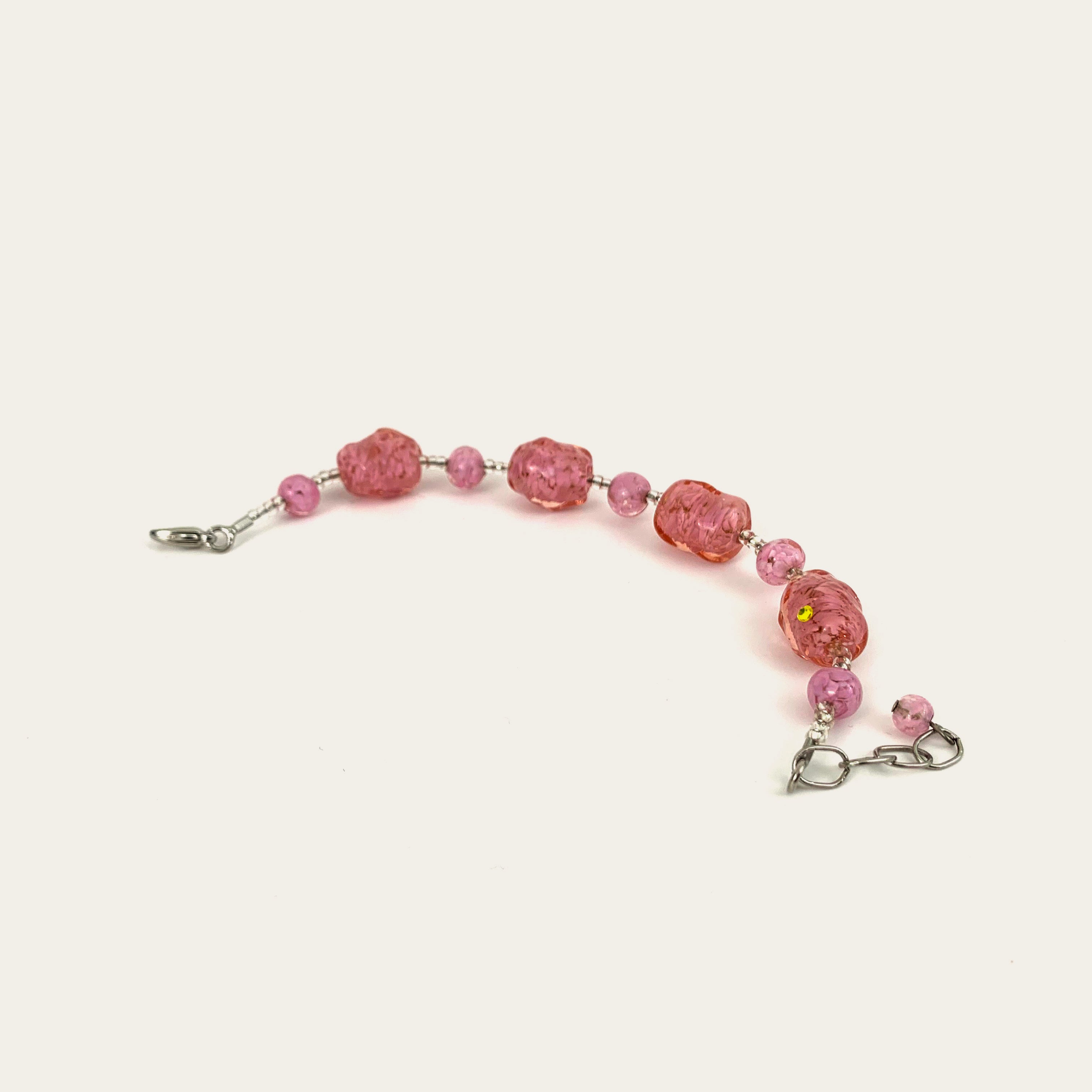 MURANO Pink Glass Pearl Bracelet