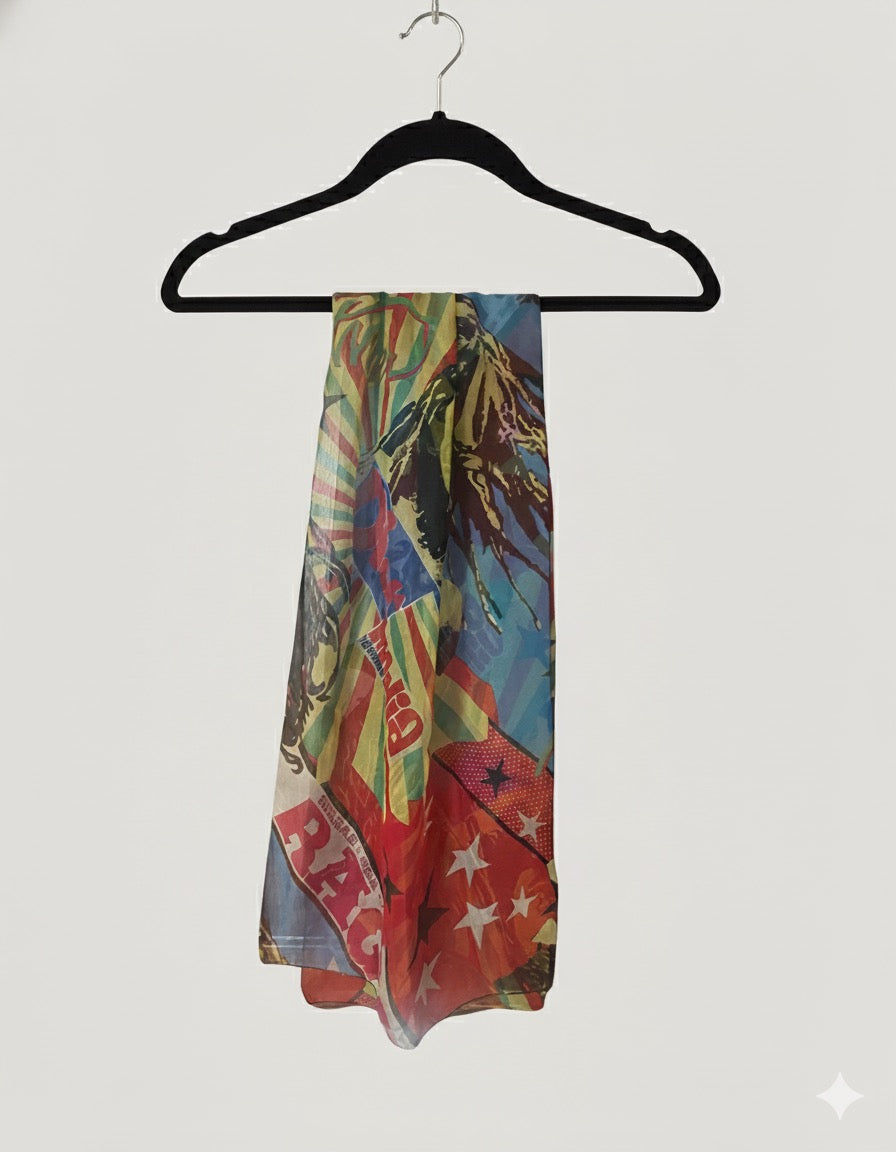 Vintage Christian Dior Rasta Mania Silk Scarf by John Galliano 2004