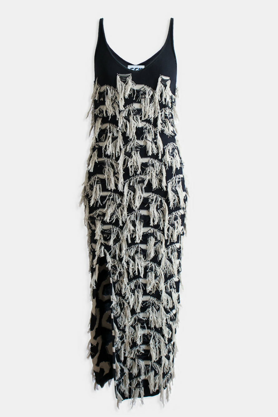 fringe dress black - shadows