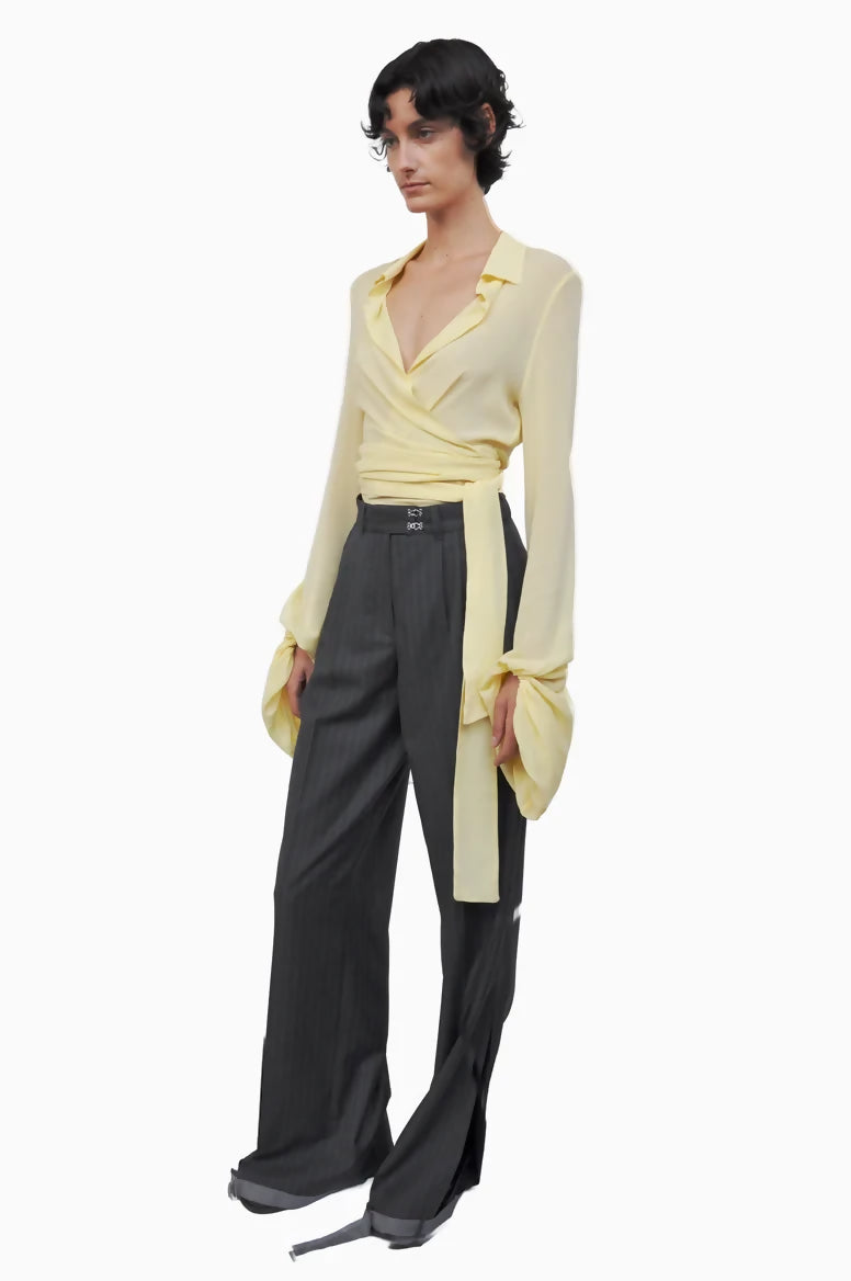 Tailored ankle strap pants