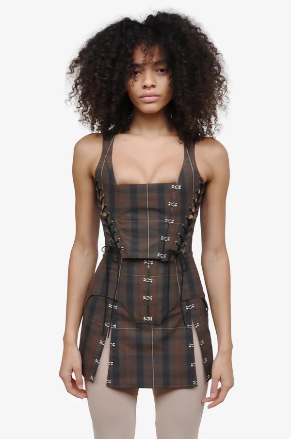 Wax Cotton Under Bust Corset