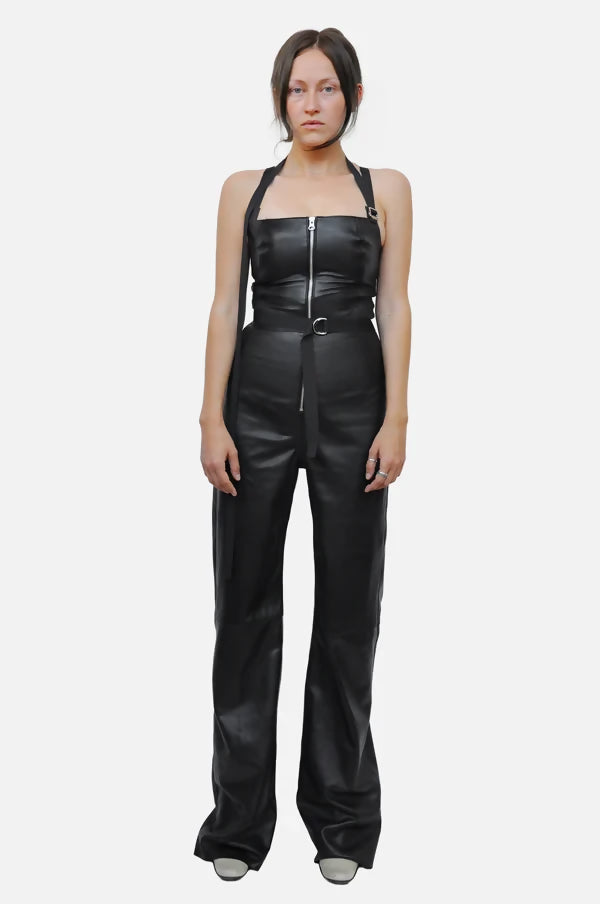 Strapped Leather Salopette