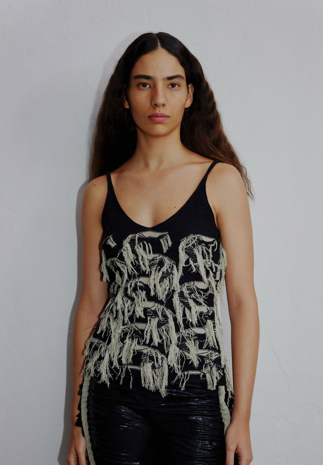 fringe top black