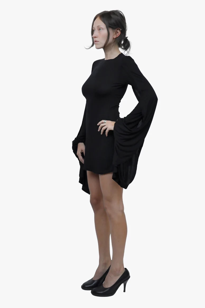 Flight Sleeve Draped Mini Dress